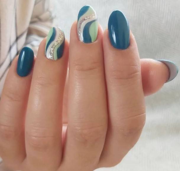 Remarkable Womens Blue And Green Nail Ideas