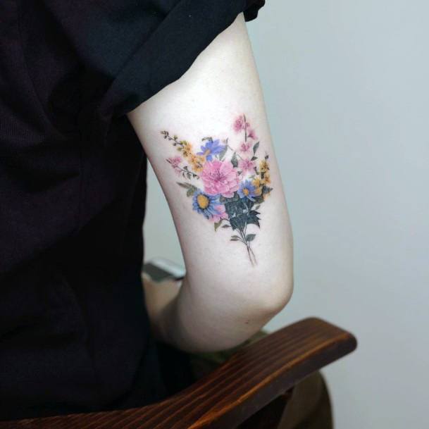 Remarkable Womens Bouquet Tattoo Ideas