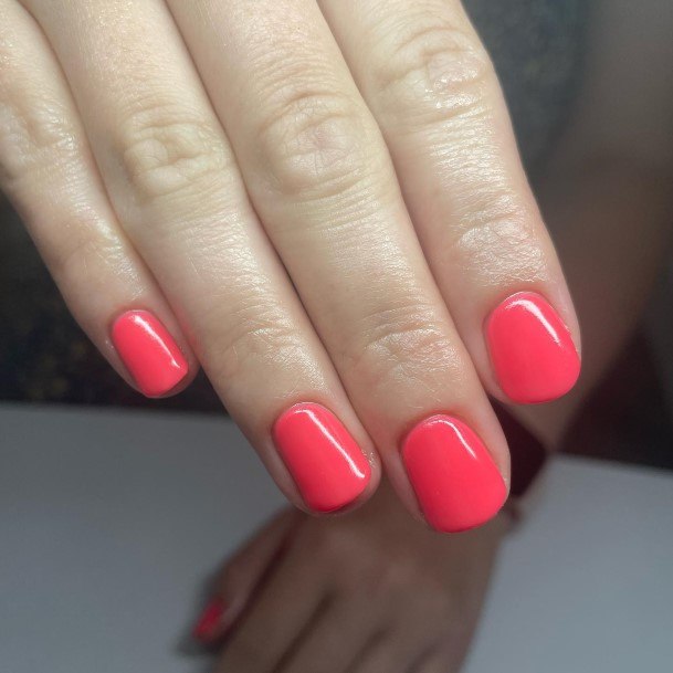 Remarkable Womens Bright Coral Nail Ideas