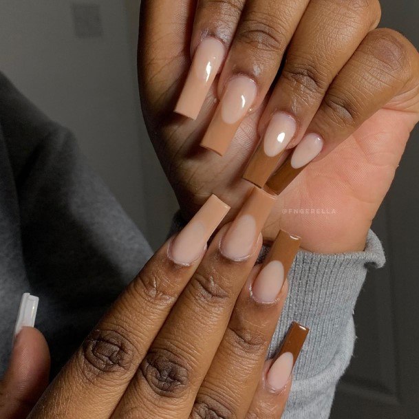 Remarkable Womens Brown French Tip Nail Ideas