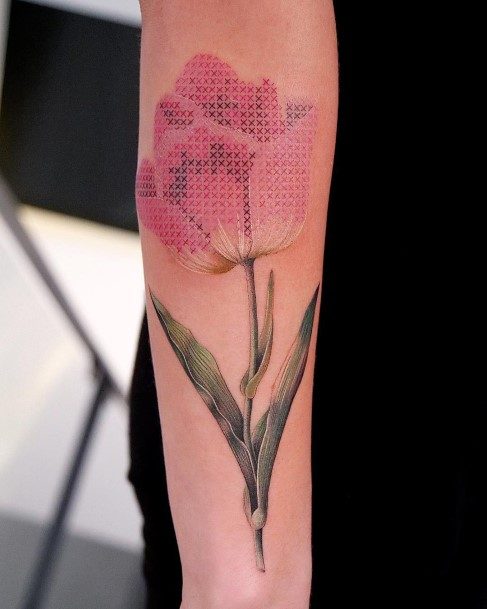 Remarkable Womens Cross Stitch Tattoo Ideas