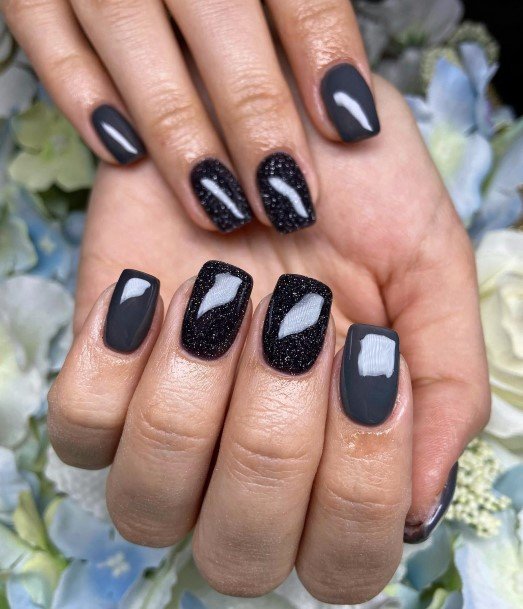 Remarkable Womens Dark Grey Nail Ideas