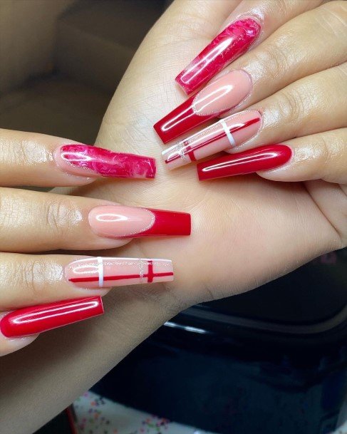 Remarkable Womens Deep Red Nail Ideas
