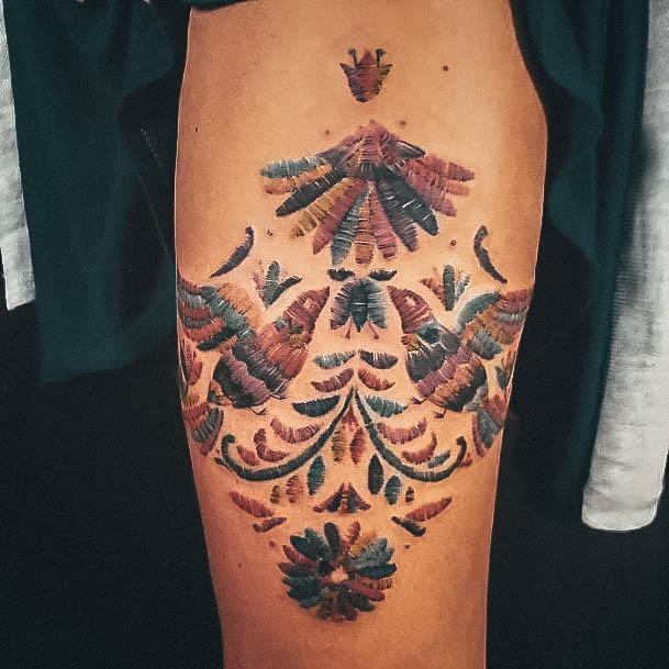 Remarkable Womens Embroidery Tattoo Ideas