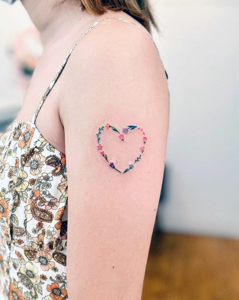 Remarkable Womens Flower Heart Tattoo Ideas