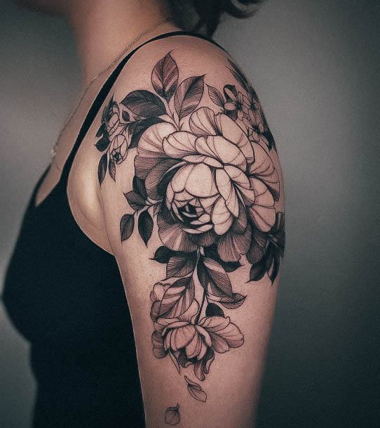 Remarkable Womens Flower Shoulder Tattoo Ideas