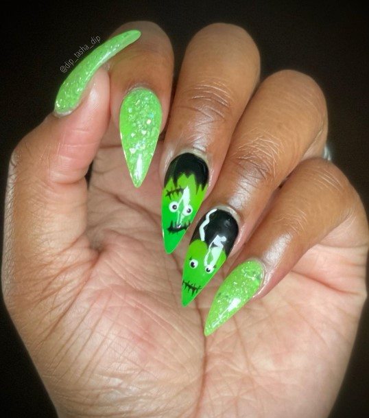 Remarkable Womens Frankenstein Nail Ideas