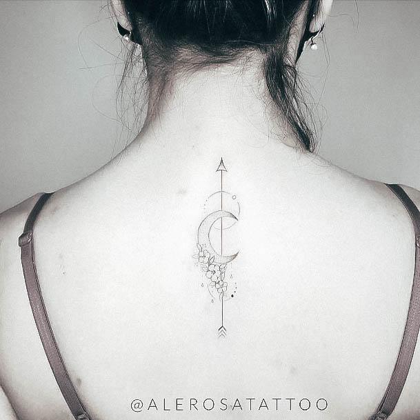 Remarkable Womens Girly Tattoo Ideas Moon Arrow Spine