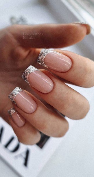 Remarkable Womens Glitter French Tip Nail Ideas