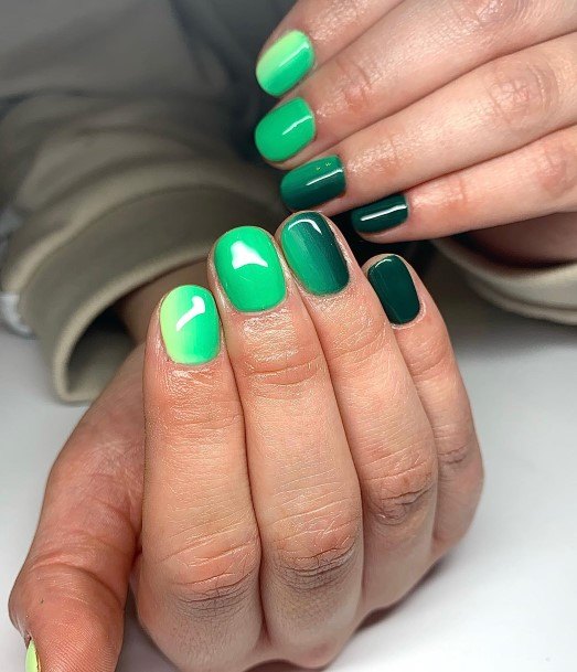 Remarkable Womens Green Ombre Nail Ideas