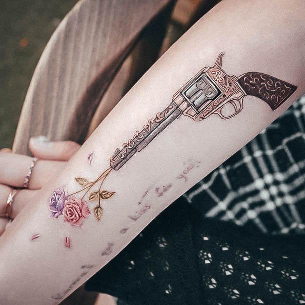 Remarkable Womens Gun Tattoo Ideas