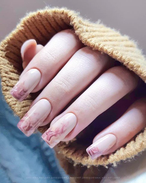 Remarkable Womens Nude Marble Nail Ideas