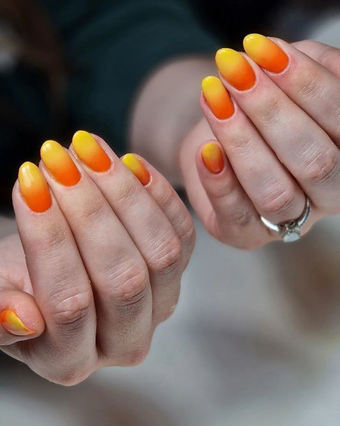 Remarkable Womens Orange Ombre Nail Ideas