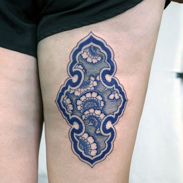 Remarkable Womens Oriental Plate Porcelain Tattoo Ideas