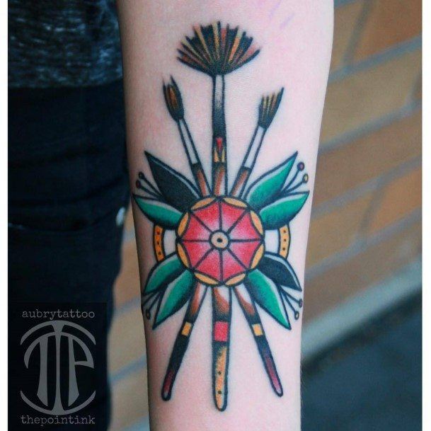 Remarkable Womens Paint Brush Tattoo Ideas