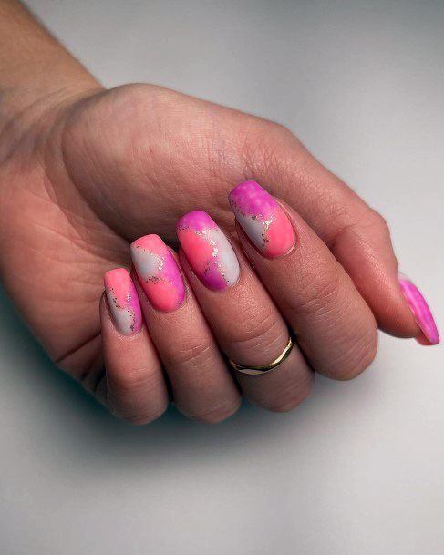 Remarkable Womens Pink And Orange Nail Ideas