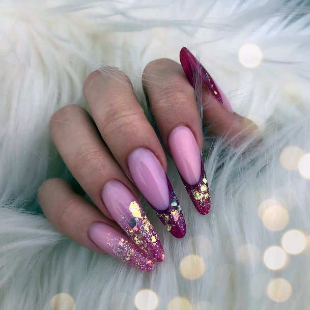 Remarkable Womens Pink Ombre With Glitter Nail Ideas