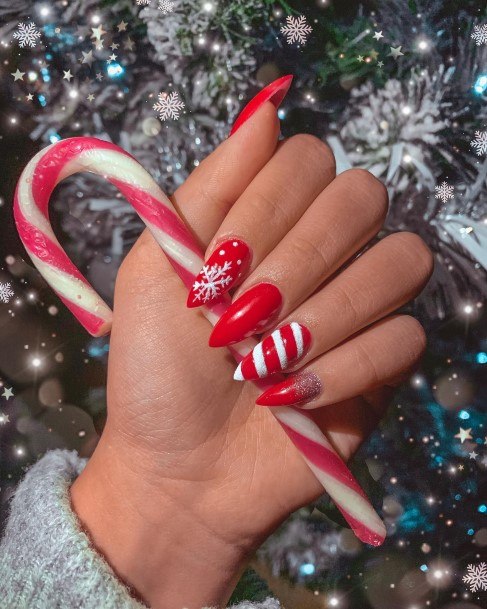 Remarkable Womens Red And White Nail Ideas