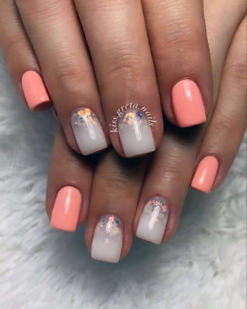 Remarkable Womens Salmon Nail Ideas