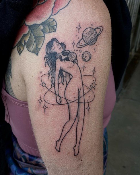 Remarkable Womens Saturn Tattoo Ideas