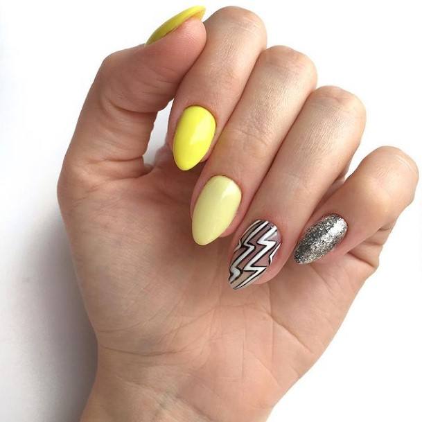 Top 100 Best Short Yellow Nails For Women Cheerful Fingernail Ideas