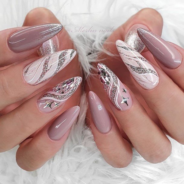 Remarkable Womens Silver Nail Ideas