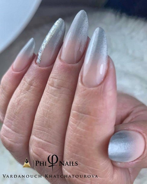 Remarkable Womens Silver Ombre Nail Ideas