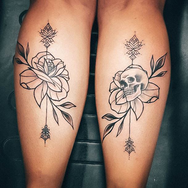 Remarkable Womens Skull And Rose Tattoo Ideas