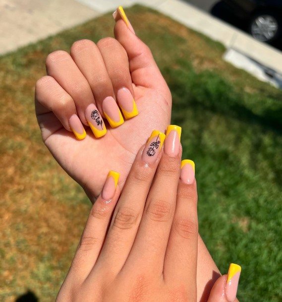 Remarkable Womens Yellow French Tip Nail Ideas