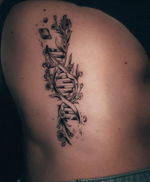 Rib Stars And Planets Floral Appealing Womens Dna Tattoos