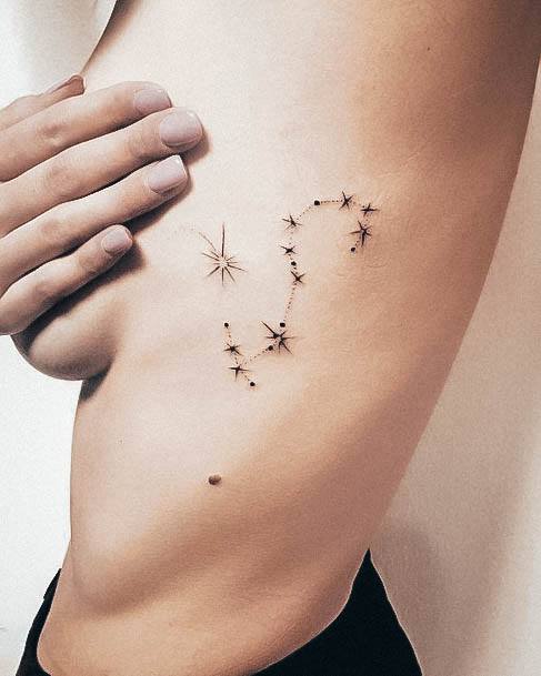 Ribs Star Female Tattoo Designs
