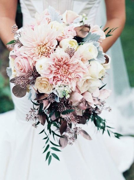 Rich Blush Wedding Flowers