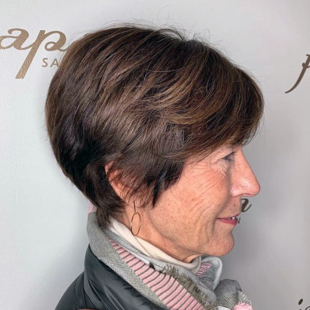 Rich Brown Long Pixie Short Haircuts For Women Over 50