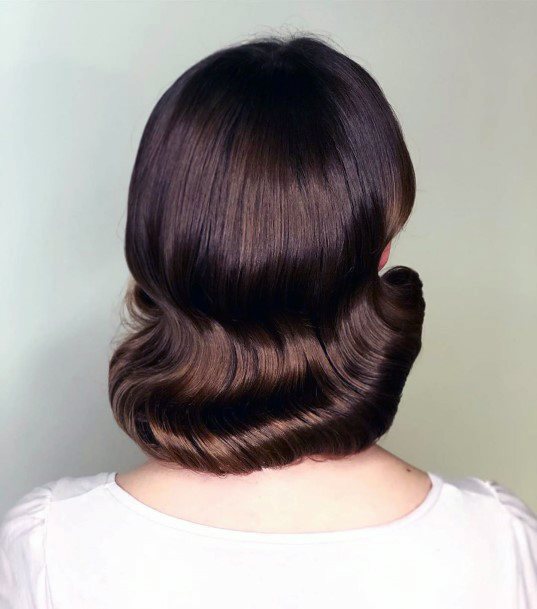 Rich Brunette Sleek And Shiny Brunette Pageboy Womens Hairstyle