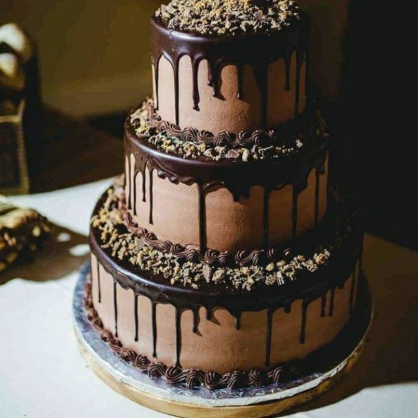 Rich Nutty Chocolate Wedding Cake Dripping