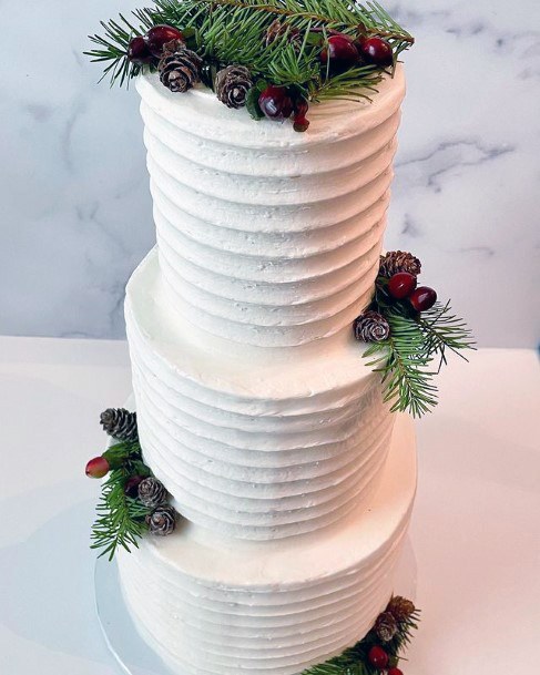 Ring Textured Berry On Rustic Wedding Cake