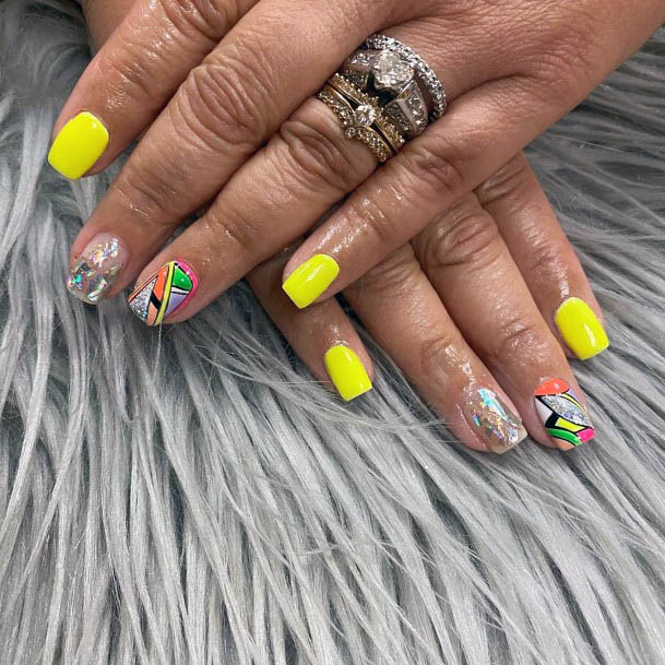 Riot Of Colors Neon Yellow Nails Women