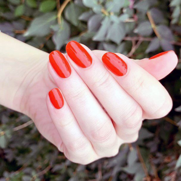 Ripe Red Orange Nails For Women