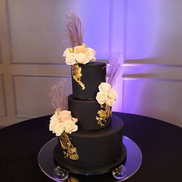 Ritzy Black Wedding Cake