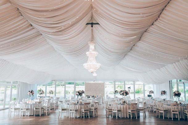 Rolled Fabric White Wedding Tent Decorations