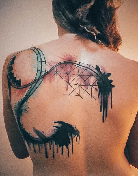 Rollercoaster Tattoo For Ladies