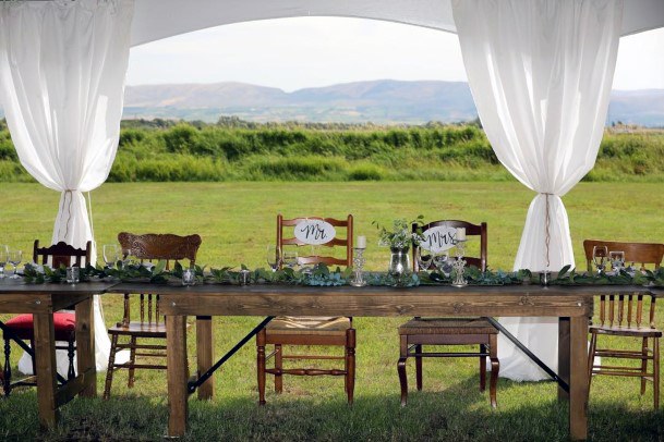 Rolling Green Hills Sweetheart Table Backdrop Inspiration Outdoor Country Wedding Ideas