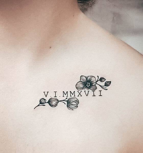 Roman Numeral Tattoo For Ladies