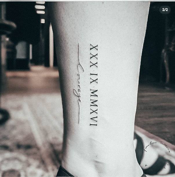 Roman Numeral Womens Tattoos