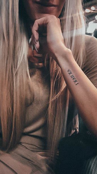 Roman Numerals Girls Tattoo Ideas