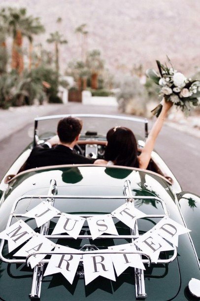 Romantic Just Married Car Wedding Decoration