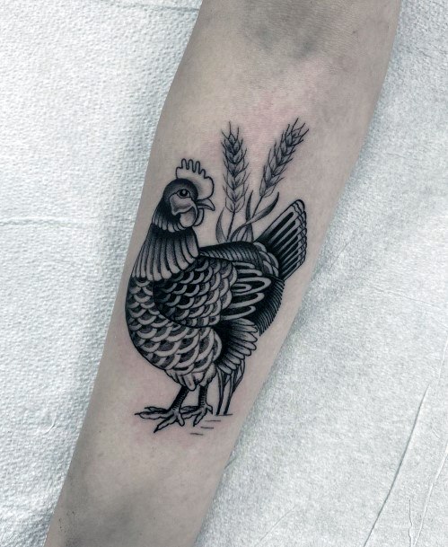 Rooster Tattoos Feminine Ideas