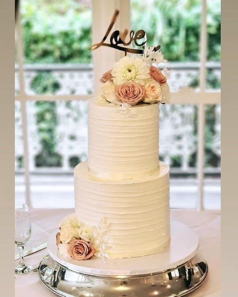 Rope Textured White Cake 2 Tier Wedding