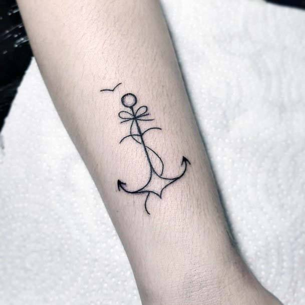 Roped Anchor Tattoo Womens Hands