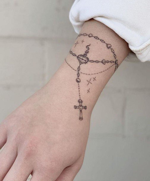 Rosary Womens Tattoo Designs